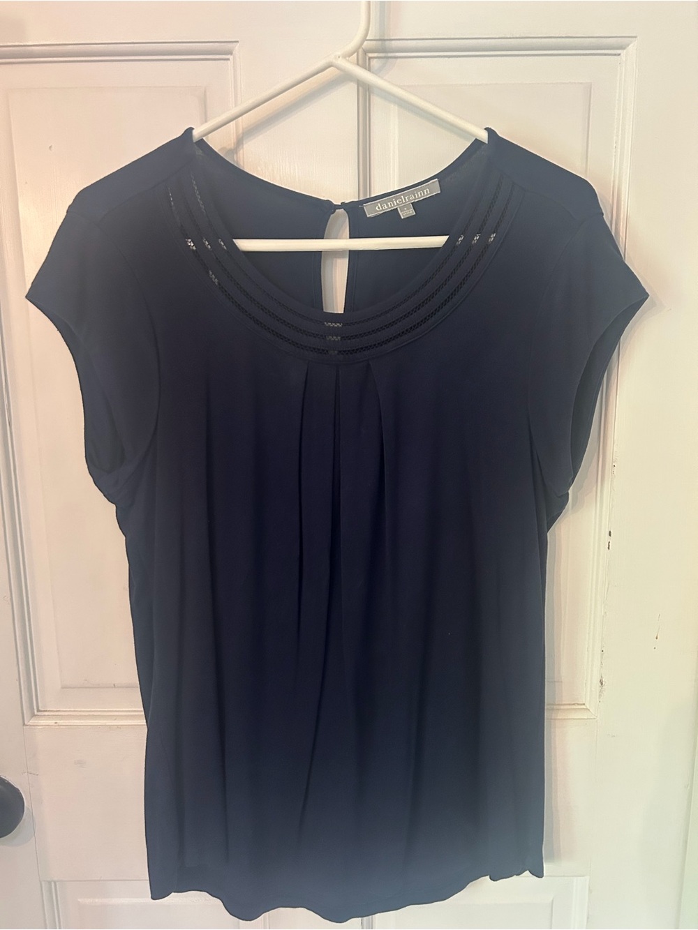 Daniel Rainn Brinn Scoop Neck Pleat Detail Knit Top